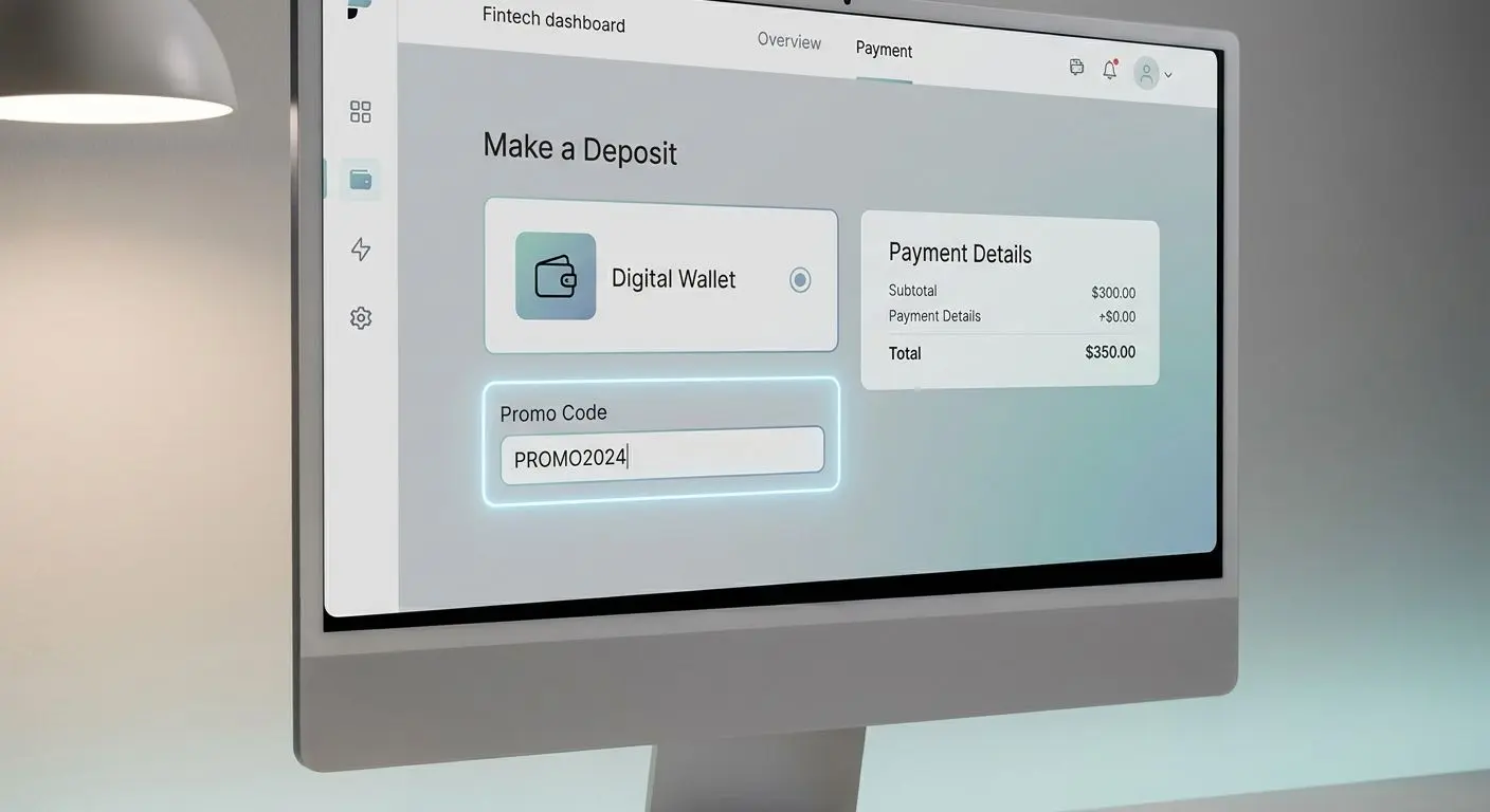 Formularz depozytu online z wybraną metodą Skrill i polem kodu