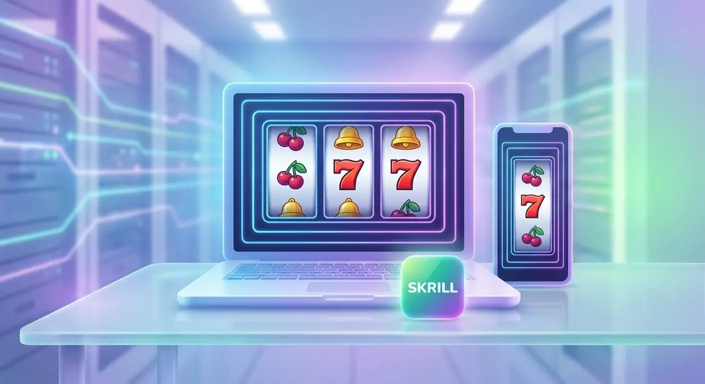 Prosty automat hot spot na laptopie i telefonie z akcentem płatności Skrill